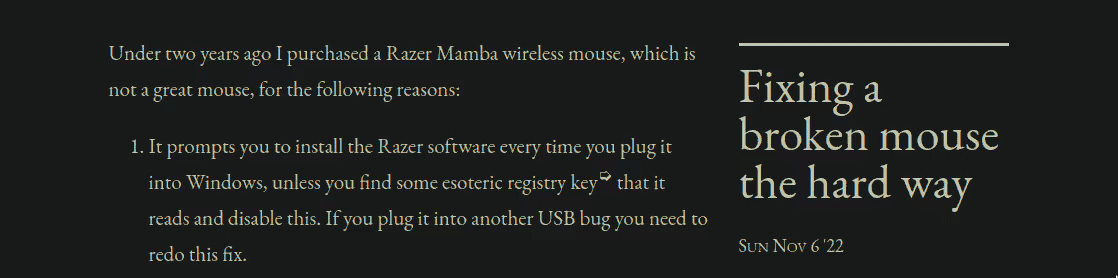 Scrolling continuously down this post showing the jumpy scrolling up behavior.